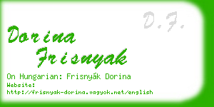 dorina frisnyak business card
